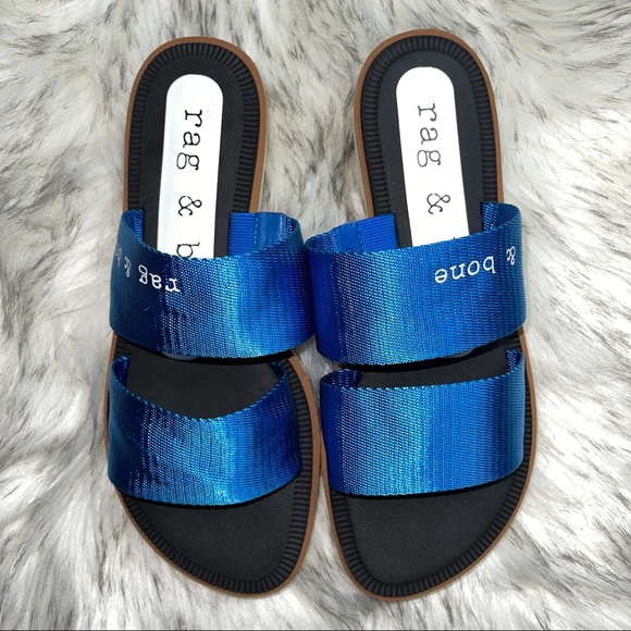 New Rag and Bone Mila slide sandal blue NWOT - Picture 2 of 7
